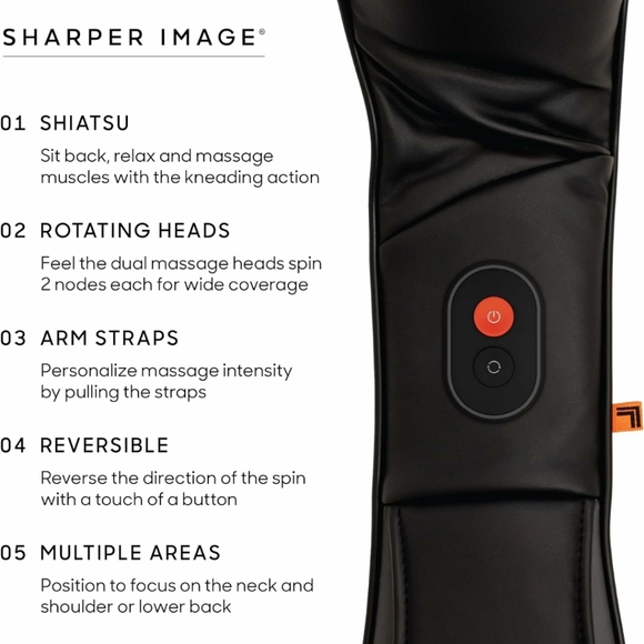 NIB Sharper Image Shiatsu Neck and Back Kneading Massager - plug in - Picture 3 of 6